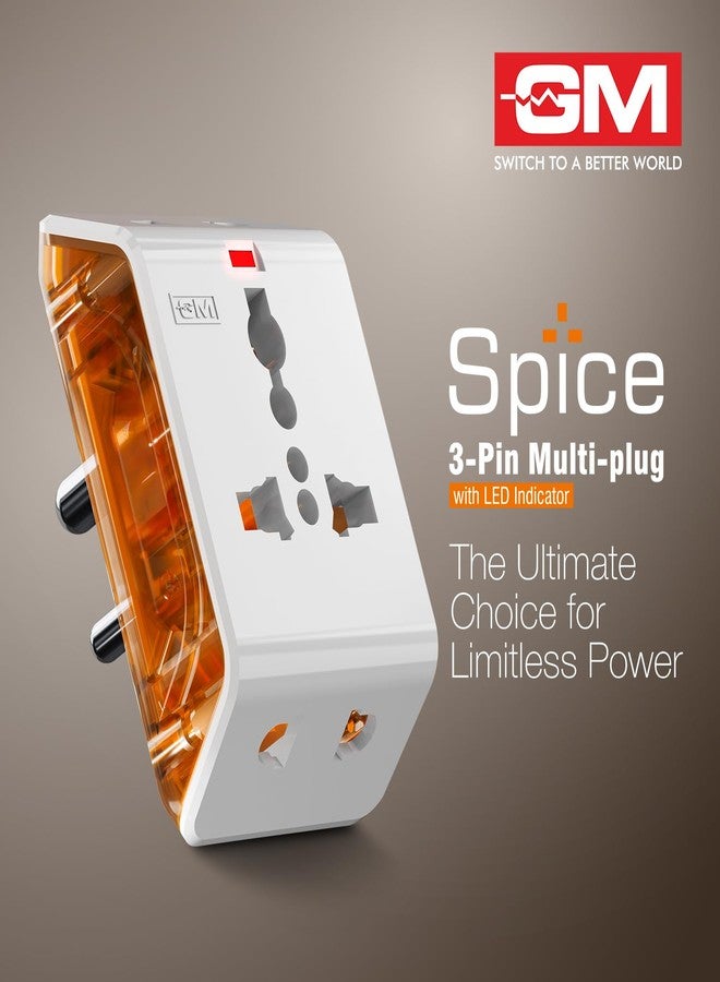 جنرال موتورز محول سفر متعدد المنافذ GM بقوة 6 أمبير وثلاثة دبابيس مع مقبس عالمي | يدعم المقابس ثنائية وثلاثية الدبابيس | منافذ شحن متعددة | يشحن الهواتف الذكية وأجهزة الكمبيوتر المحمولة وغيرها من الأجهزة | صغير الحجم وموثوق 3017 - Image 2